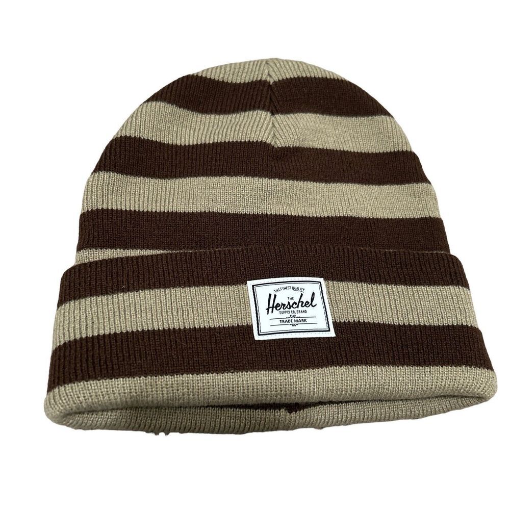 Herschel supply tan brown beige Elmer Beanie hat cold weather classic fal winter